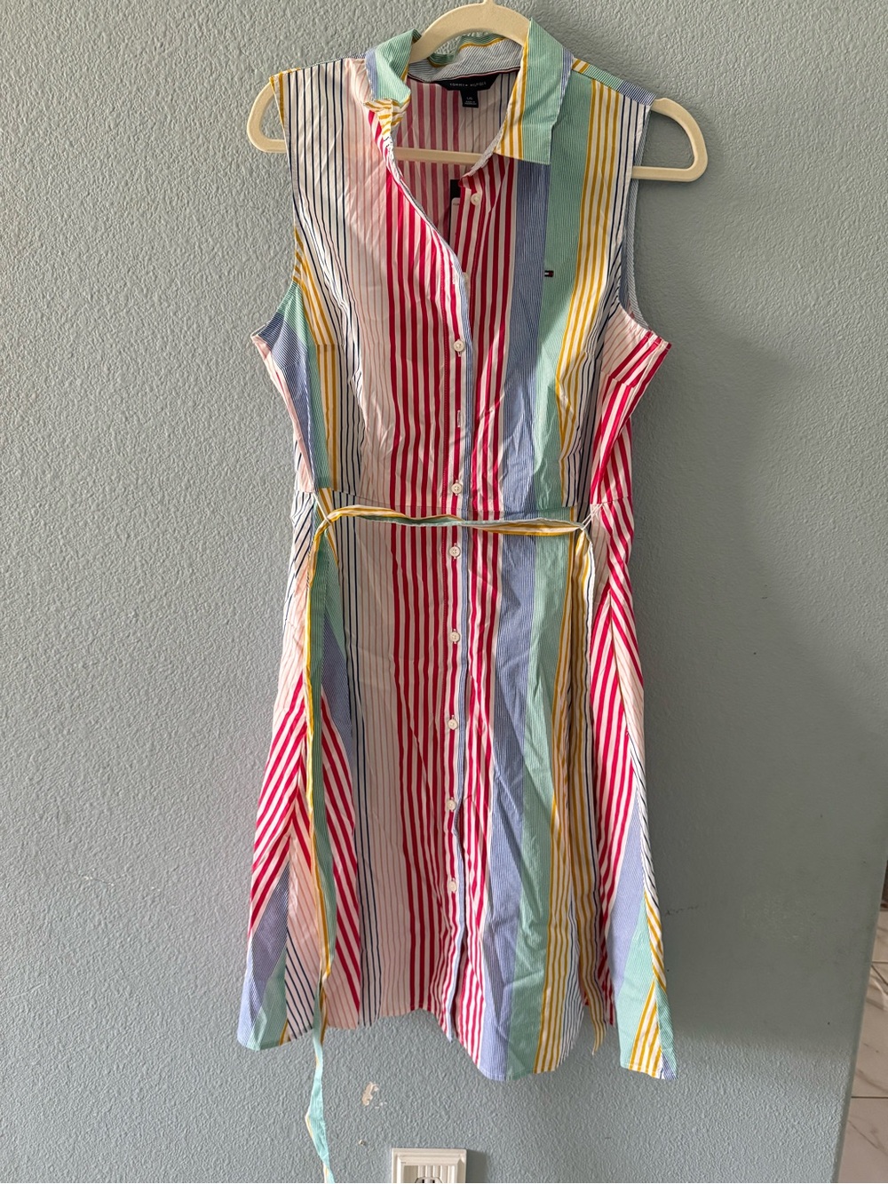 Tommy Hilfiger Multicolor Striped Sleeveless Shirt Dress